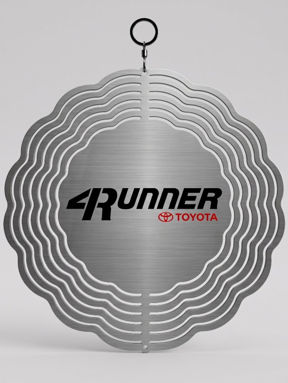 10" Toyota 4Runner Kinetic Wind Spinner - Brushed Silver Metal Yard Decor